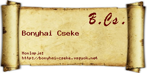 Bonyhai Cseke névjegykártya